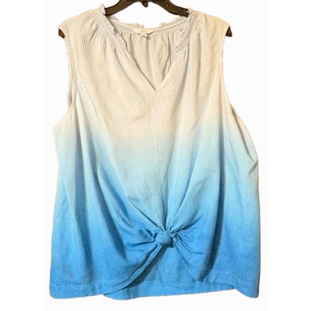 Time and Tru Womens Sleeveless Tunic Top Size XXXL Plus Size Gradient Blue
